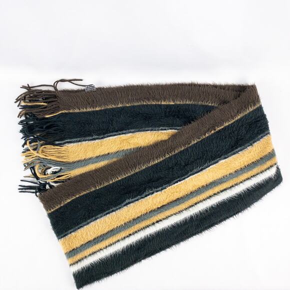 Cejon Brown Black White Striped Soft Scarf Unisex Men Women One Size - Picture 8 of 14